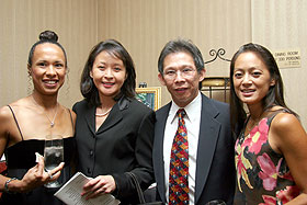 Ott and Susie Chin of Sage West Office Supplies (center) with friends